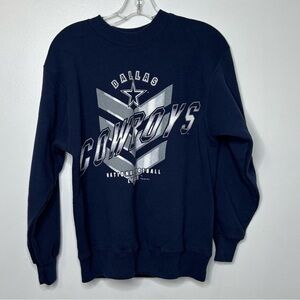Vintage Dallas Cowboys NFL Sweatshirt Hanes Team Fit Medium Navy Blue 1997.